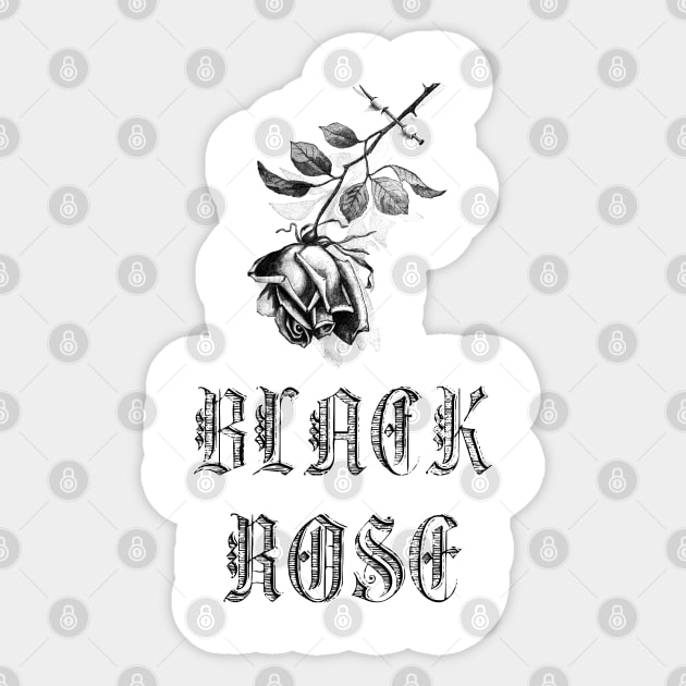 Black Rose Sticker by Biophilia